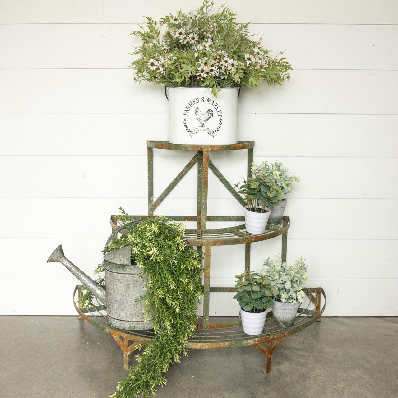 Aged Green Three Tiered Plant Stand - A Cottage in the City