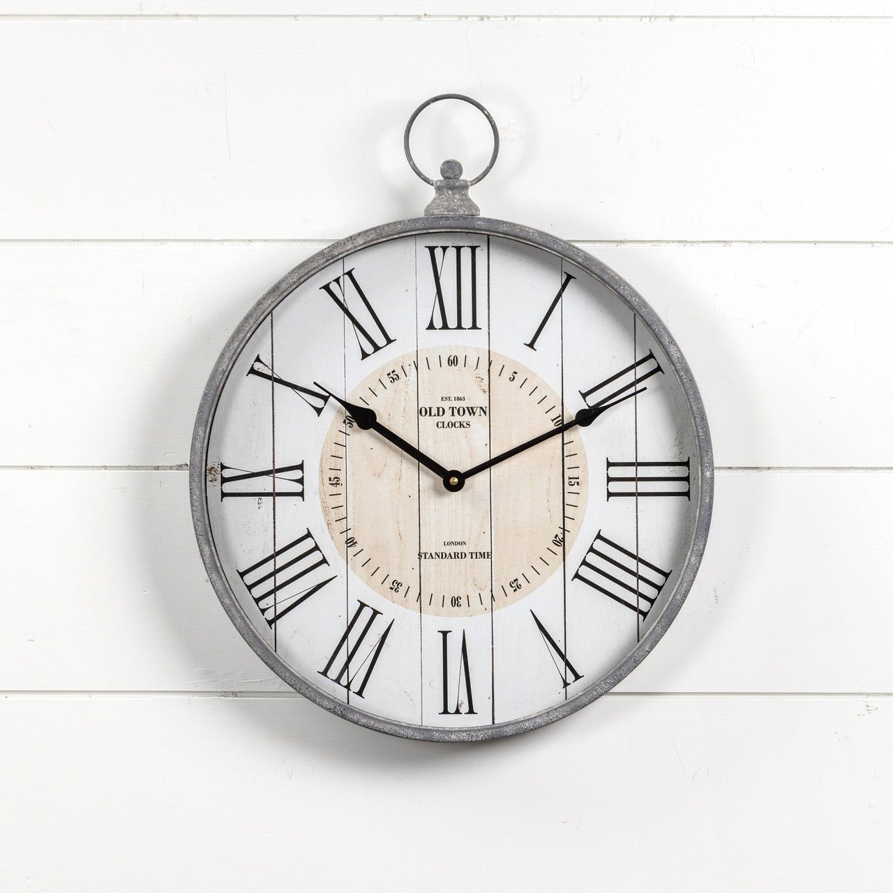 Aged Metal Pendant Wall Clock - A Cottage in the City