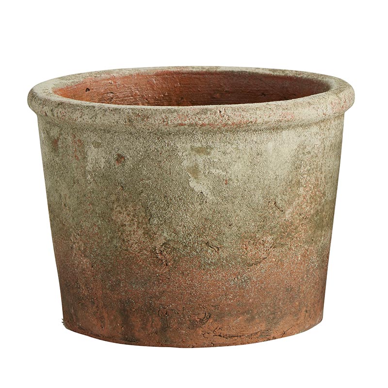 Aged Terra Cotta & Green Planter Set - A Cottage in the City