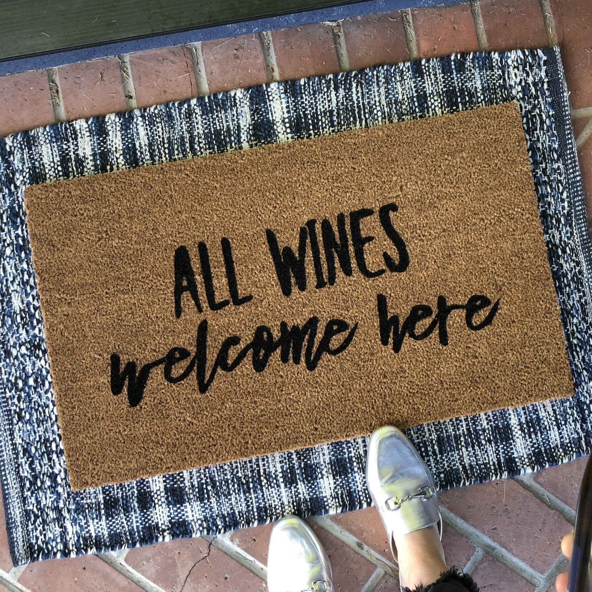 All Wines Welcome Here Doormat - A Cottage in the City