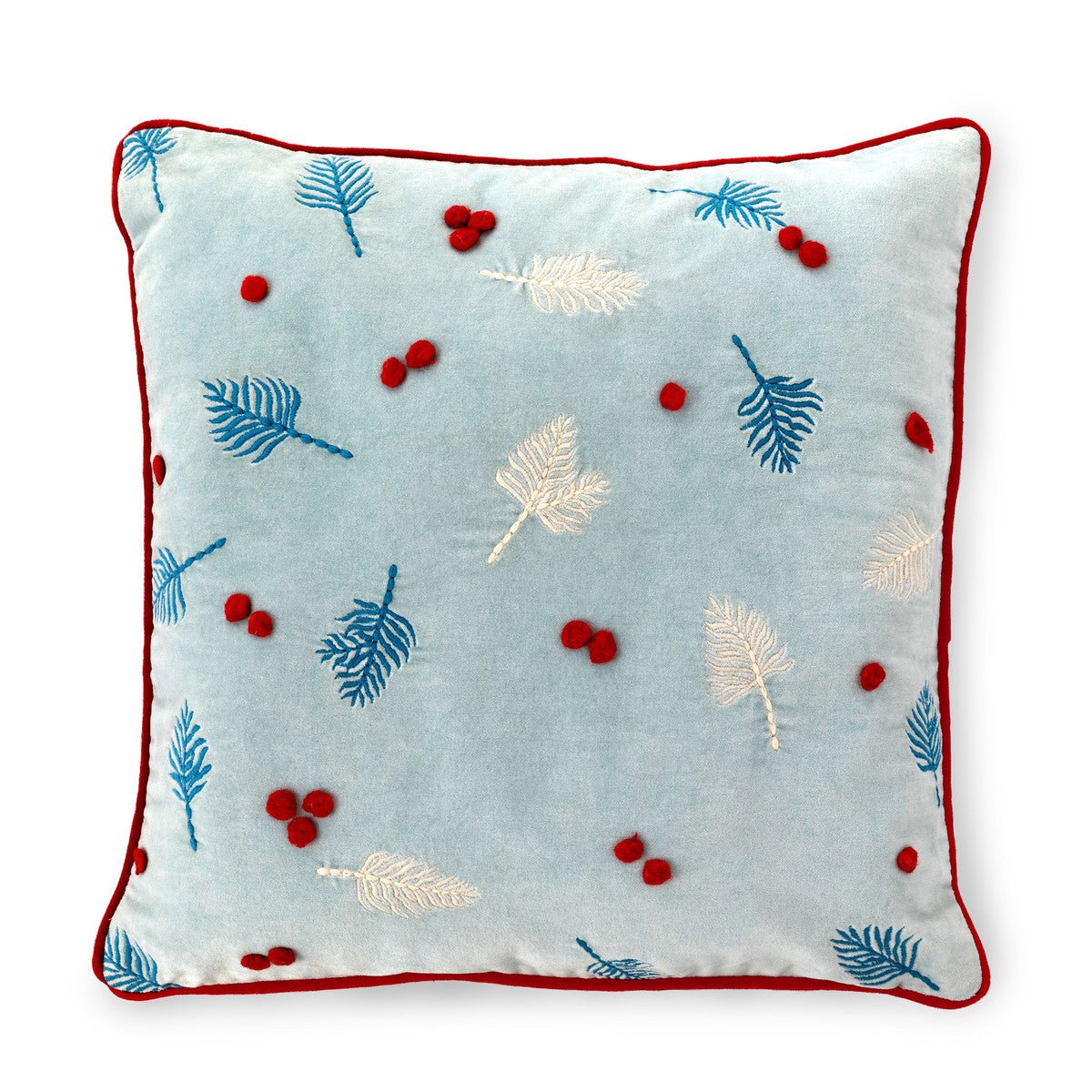 Alpine Embroidered Pattern Velvet Pillow - A Cottage in the City