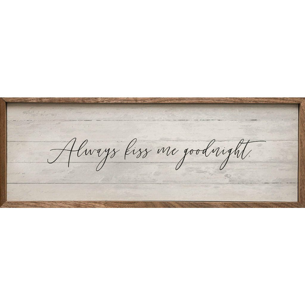 Always Kiss Me Goodnight Wood Framed Print - A Cottage in the City