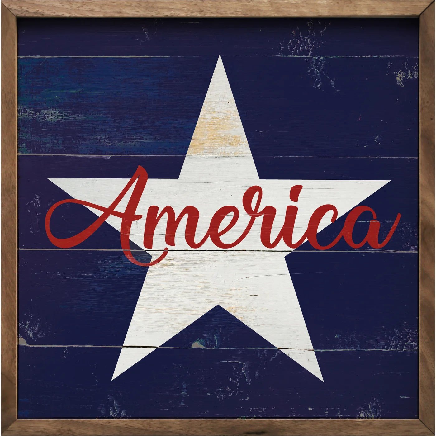 America Star Blue Wood Framed Print - A Cottage in the City