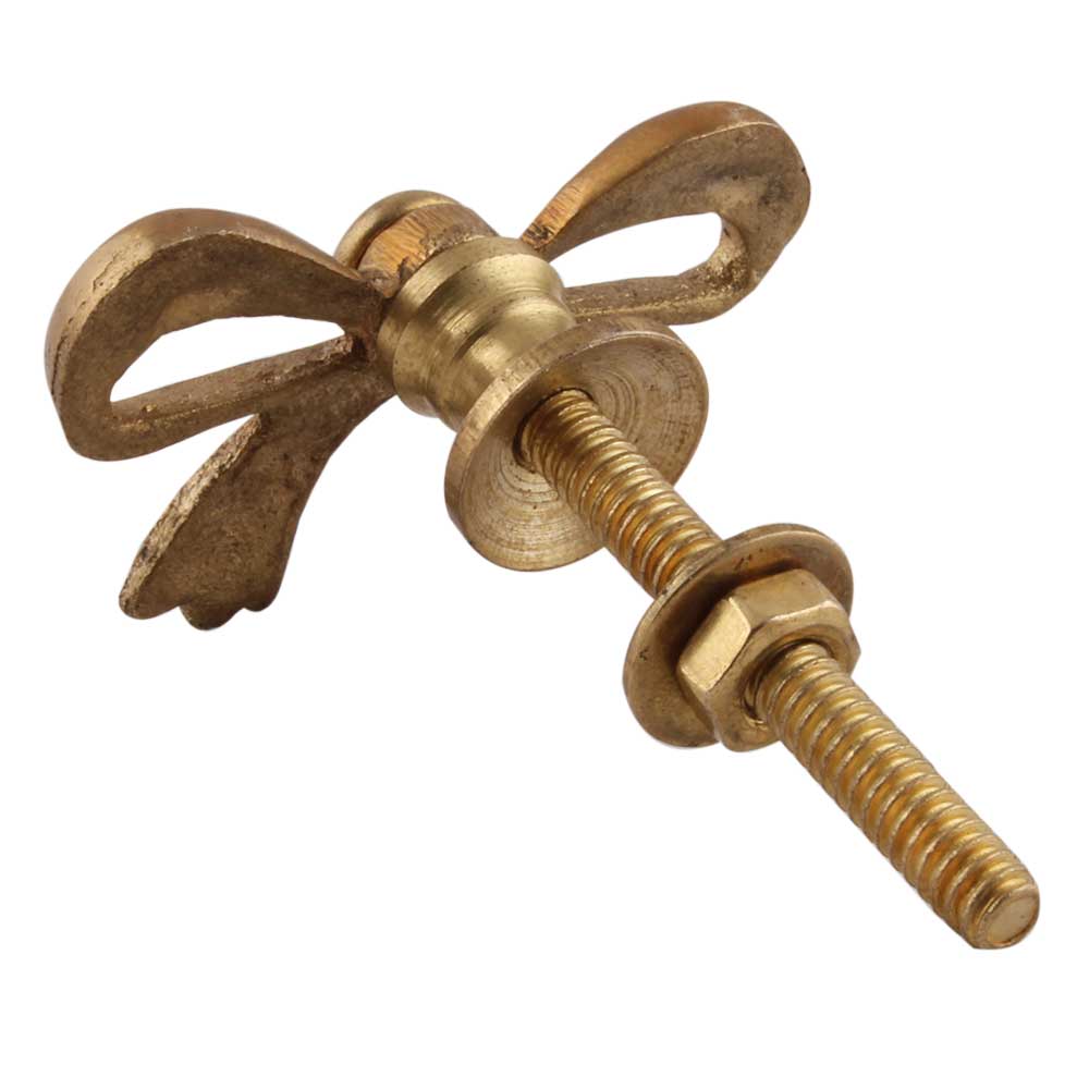 Antiqued Brass Bow Knob - A Cottage in the City