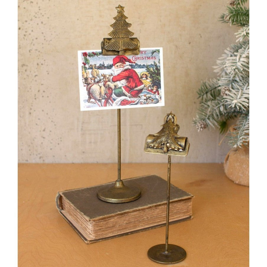 Antiqued Brass Christmas Tree Clip Stand Set - A Cottage in the City