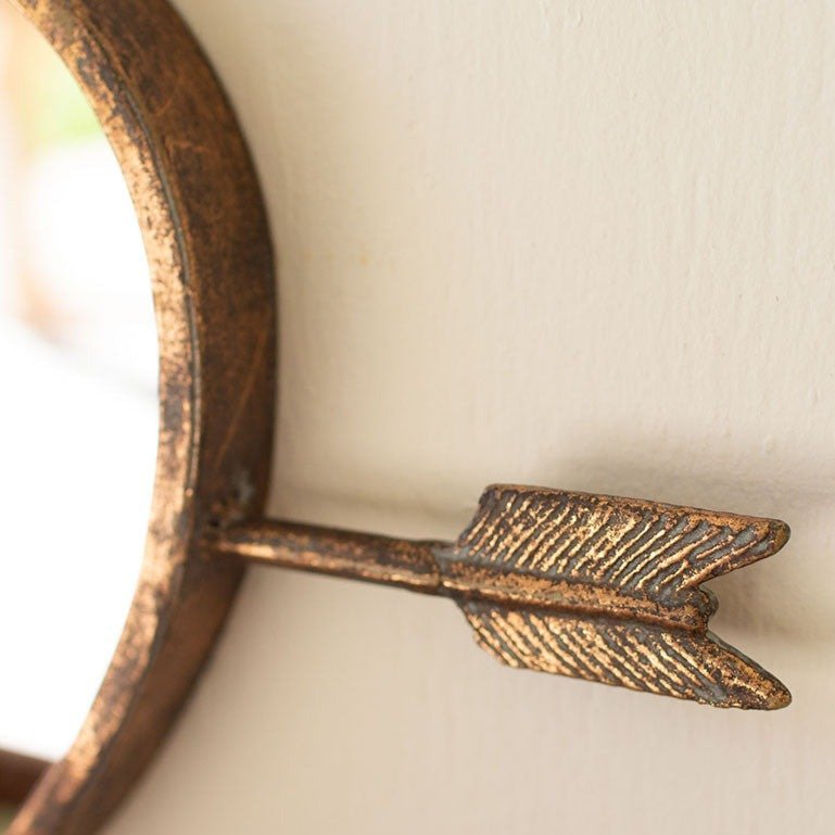 Antiqued Brass Heart Wall Mirror - A Cottage in the City