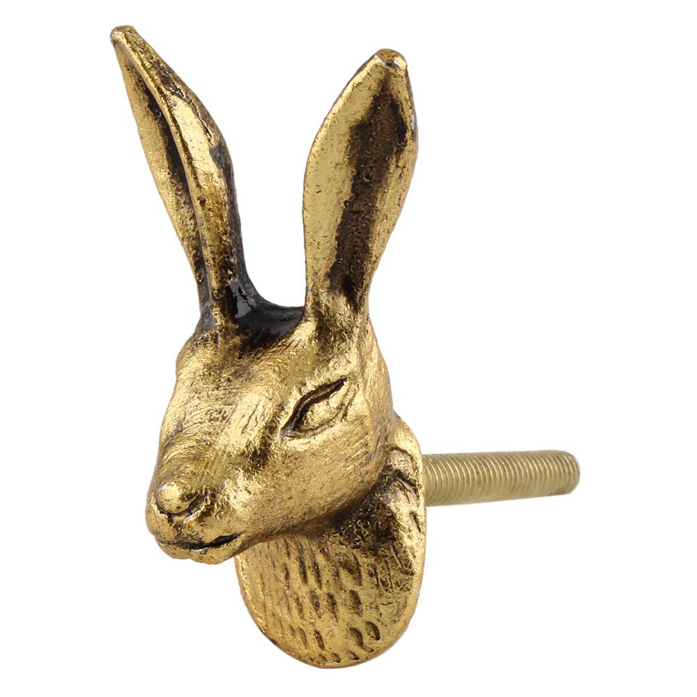 Antiqued Brass Rabbit Knob - A Cottage in the City