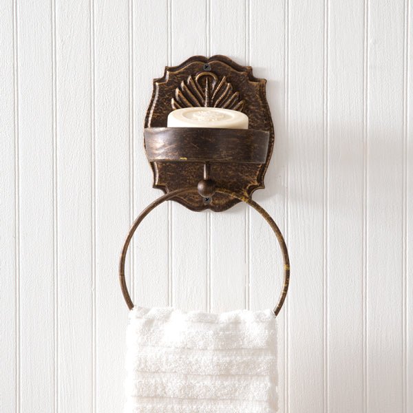 Antiqued Bronze Towel & Soap Holder Set - A Cottage in the City