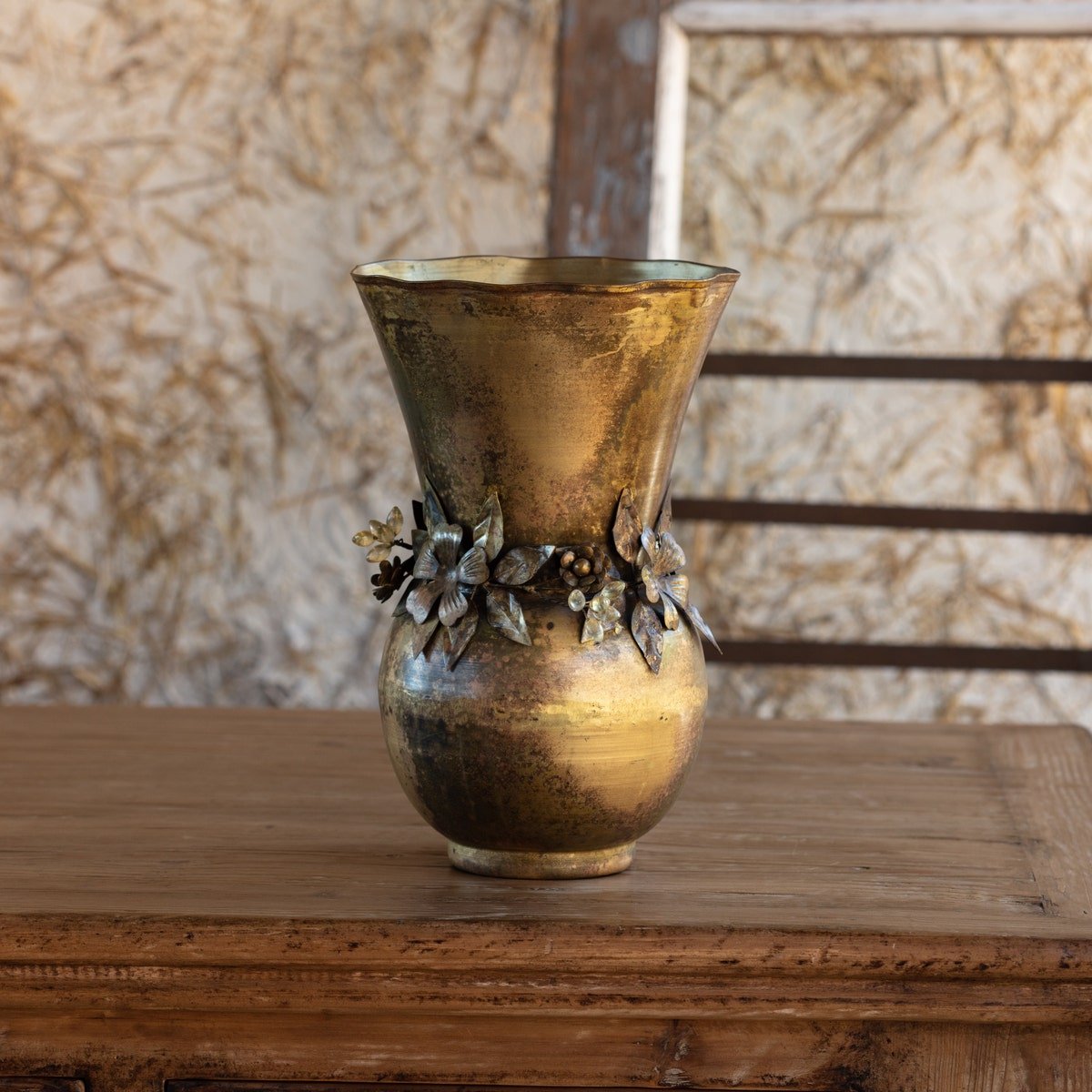 Antiqued Gold Jeweled Garland Vase - A Cottage in the City