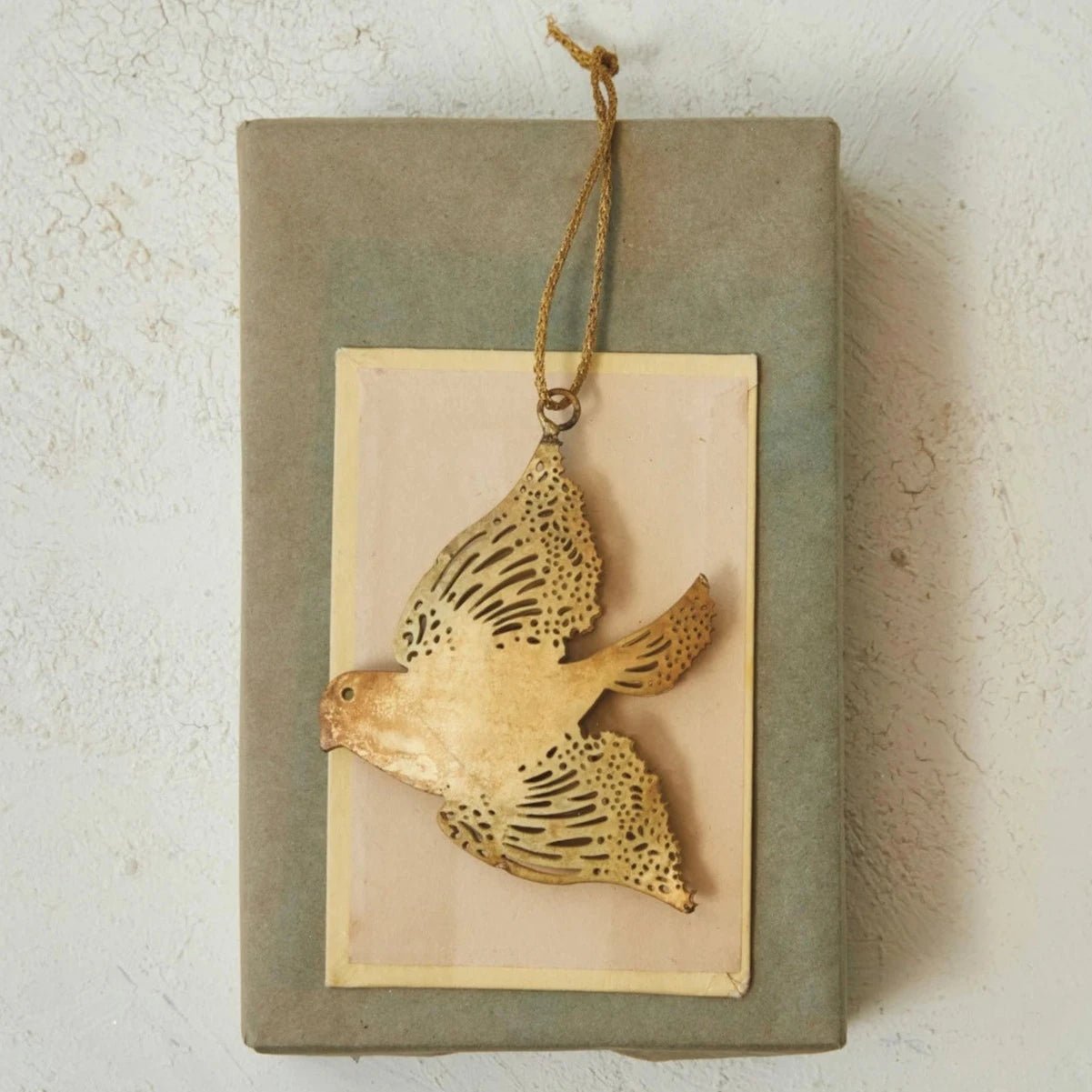 Antiqued Gold Metal Bird Ornament - A Cottage in the City