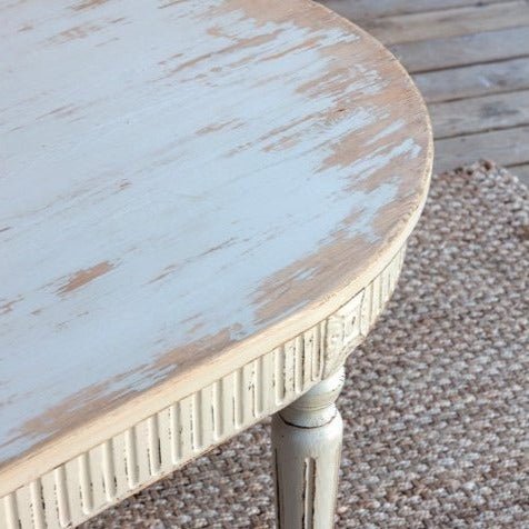 Antiqued White Grand Dining Table - A Cottage in the City