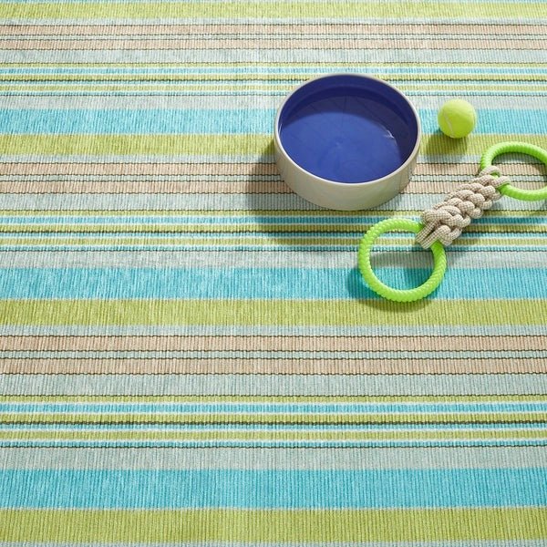 Aquinnah Ticking Multi Machine Washable Rug - A Cottage in the City