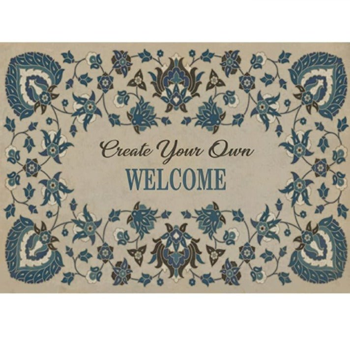 Arabic Floral Customized The Breezes At Dawn Vinyl Mat - A Cottage in the City