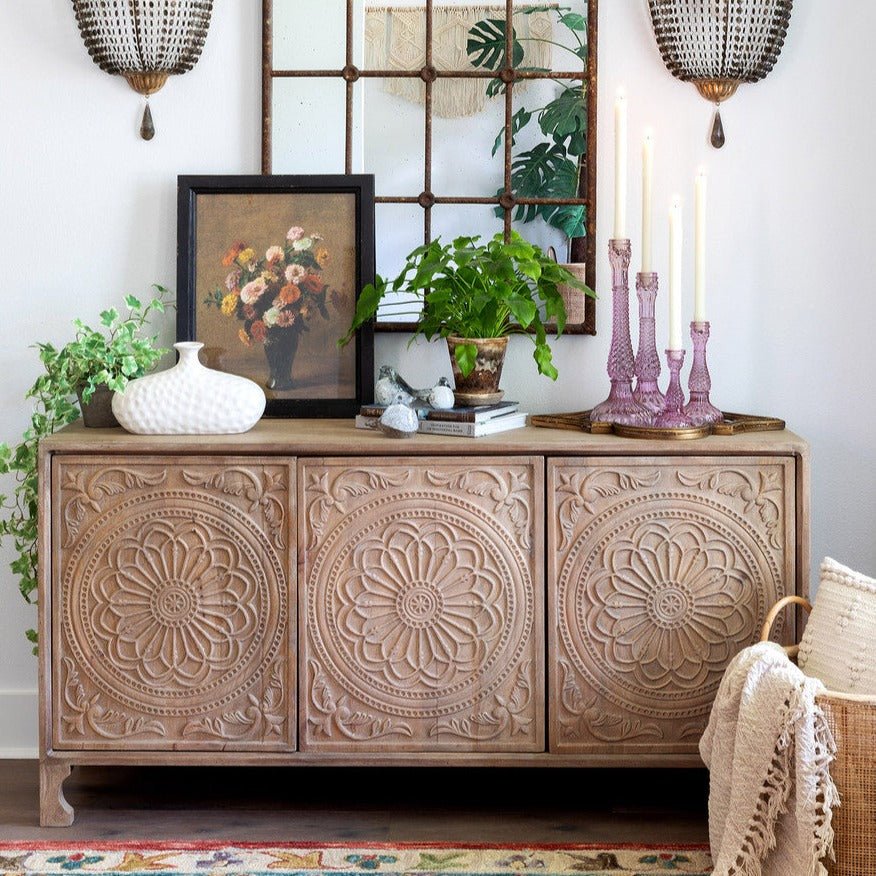 Aster Hand Carved Wood Sideboard - A Cottage in the City