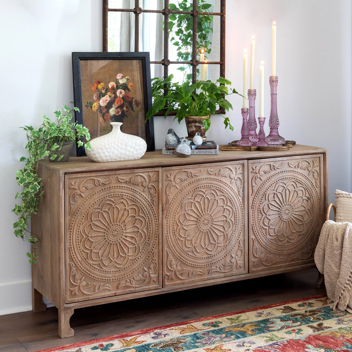 Aster Hand Carved Wood Sideboard - A Cottage in the City