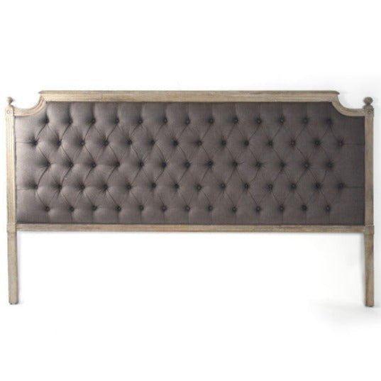 Aubergine Linen Louis Tufted King Headboard - A Cottage in the City