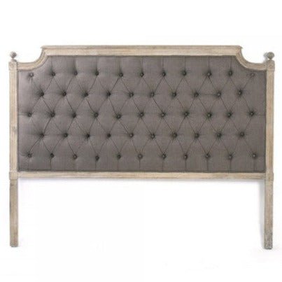 Aubergine Linen Louis Tufted Queen Headboard - A Cottage in the City