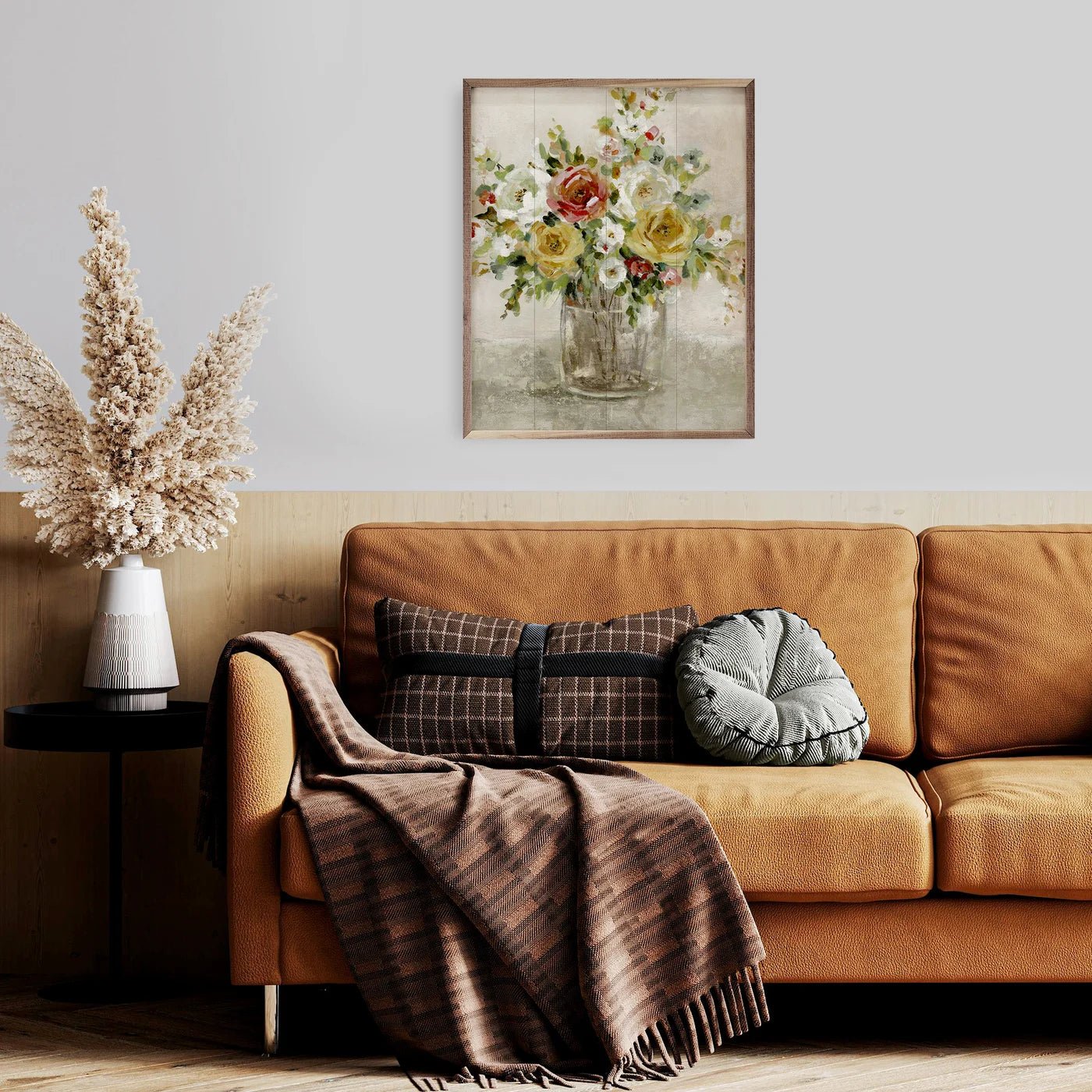 Autumal Arrangement By Carol Robinson Wood Framed Print - A Cottage in the City