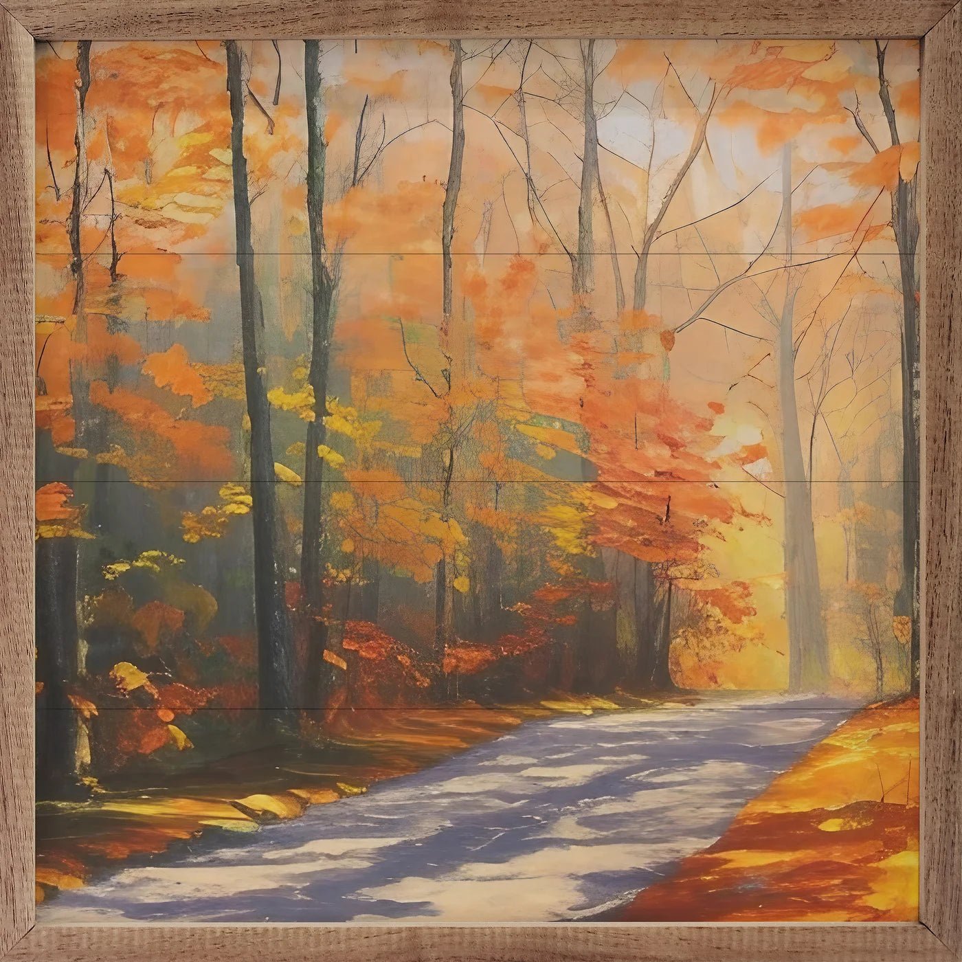 Autumn Road Trip Wood Framed Print - A Cottage in the City