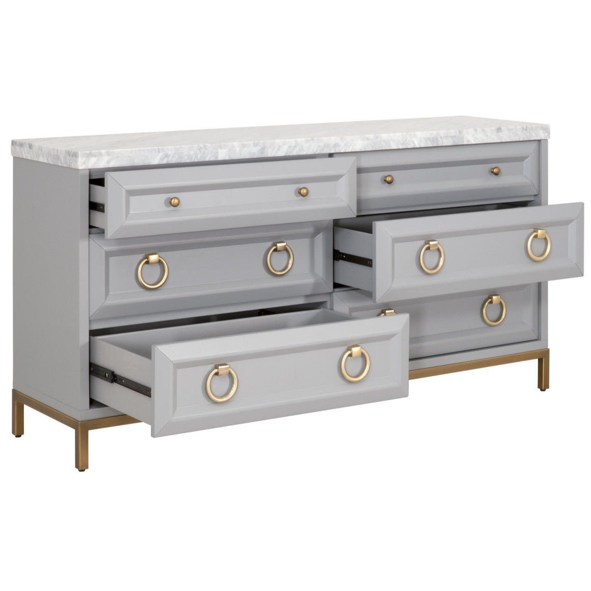 Azure Carrera Dove Gray 6 Drawer Double Dresser - A Cottage in the City