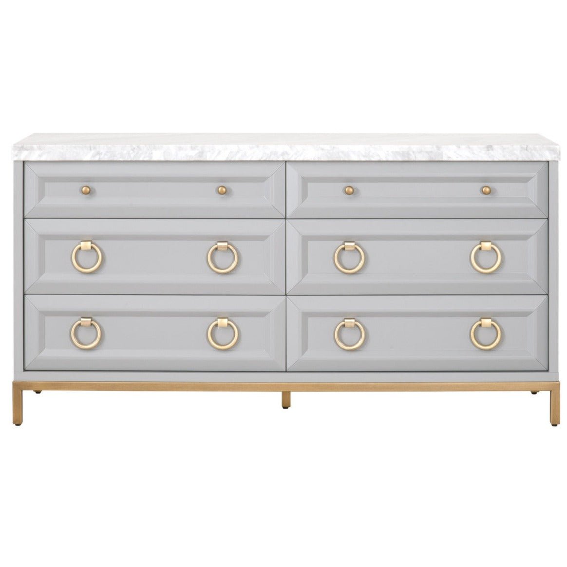 Azure Carrera Dove Gray 6 Drawer Double Dresser - A Cottage in the City