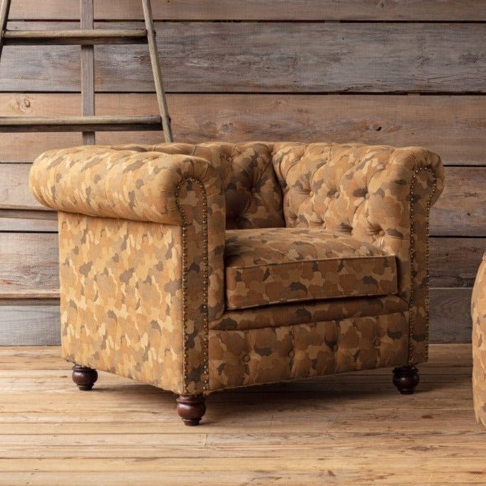 Back Water Camo Chesterfield Chair - A Cottage in the City