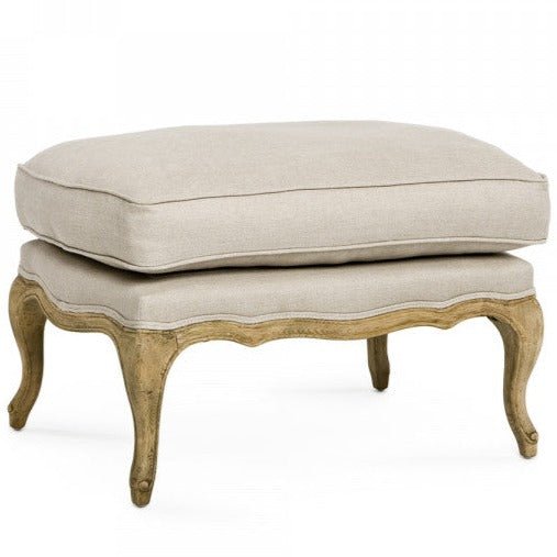 Bastille Natural Linen Ottoman - A Cottage in the City