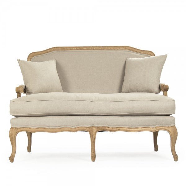 Bastille Natural Linen Settee - A Cottage in the City