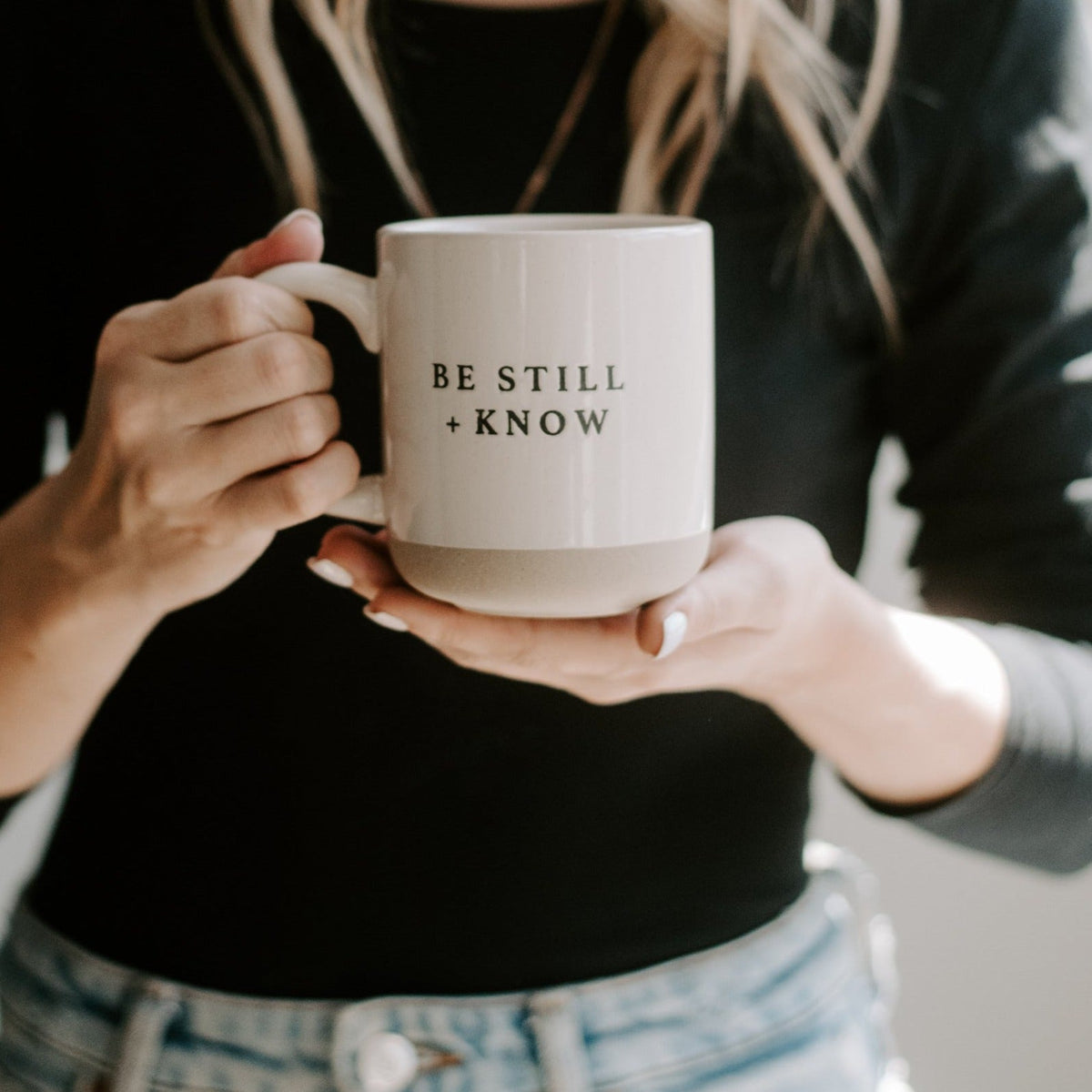 Be Still and Know Stoneware Coffee Mug - A Cottage in the City