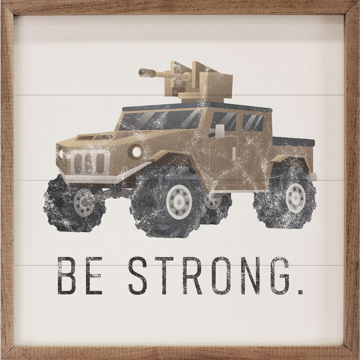 Be Strong Tank White Wood Framed Print - A Cottage in the City