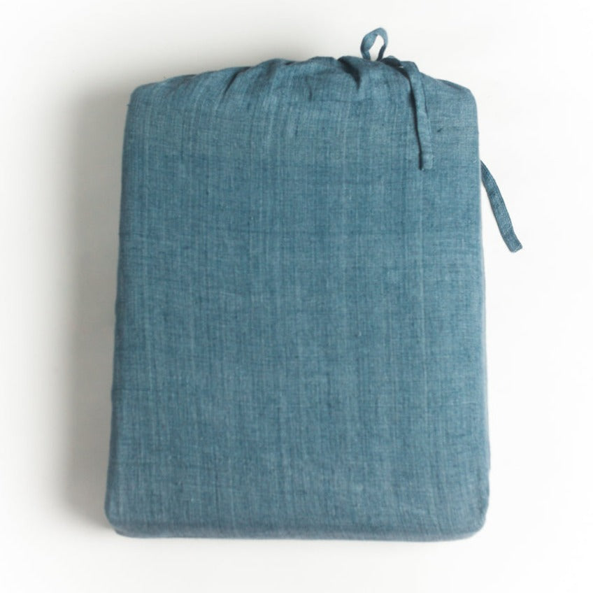 Denim Blue Linen Duvet Cover Set