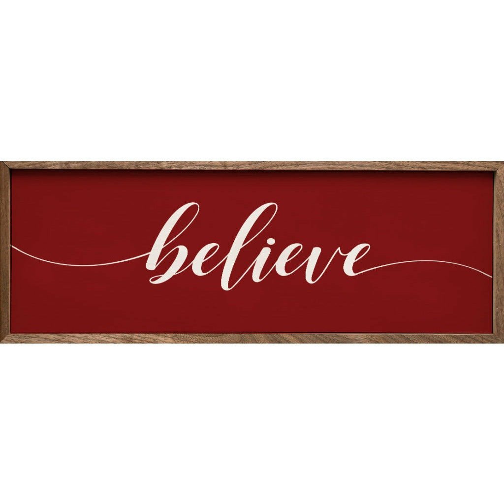 Believe Script Wood Framed Print - A Cottage in the City