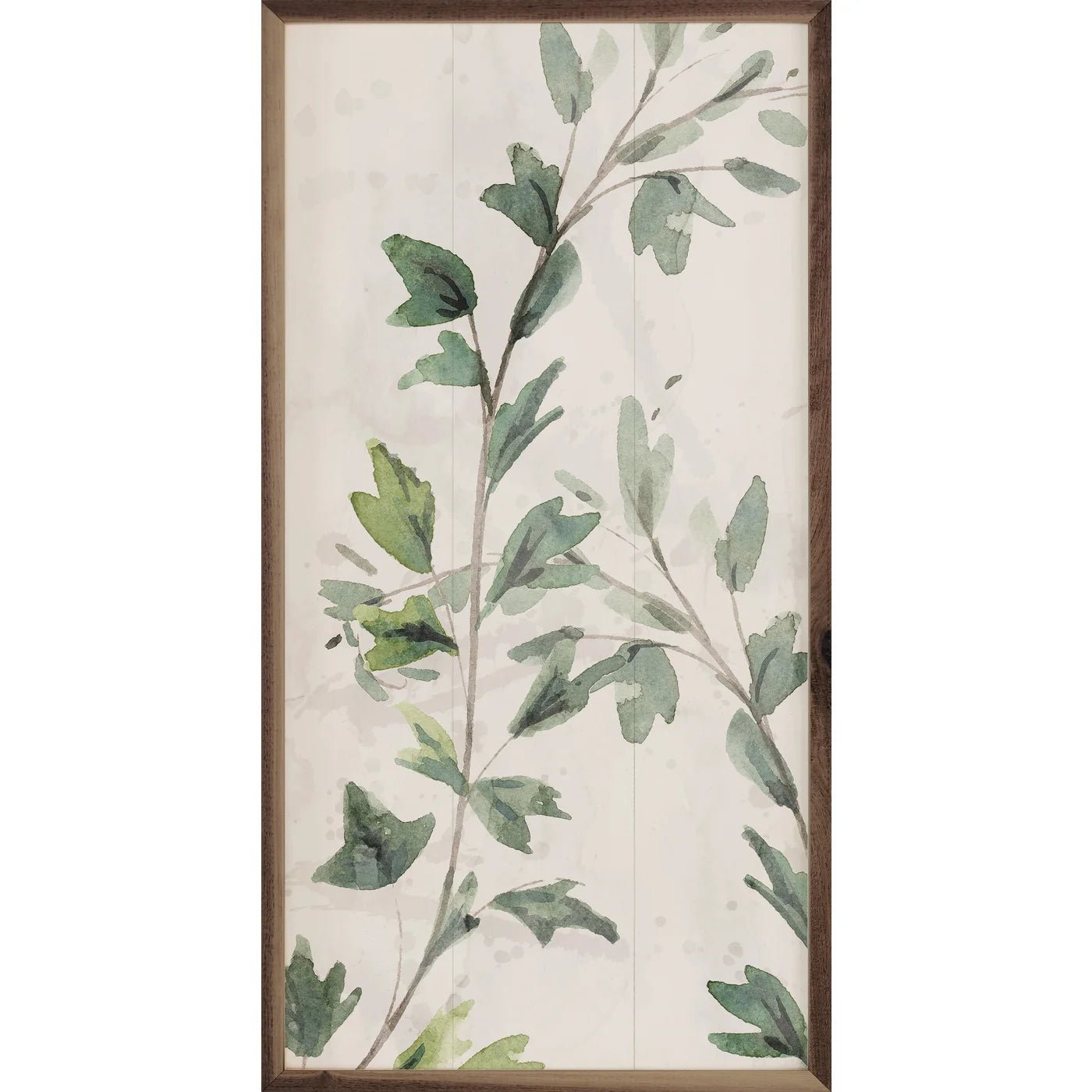 Botanical Panel 1 Two Vines By Nina Blue Wood Framed Print - A Cottage in the City