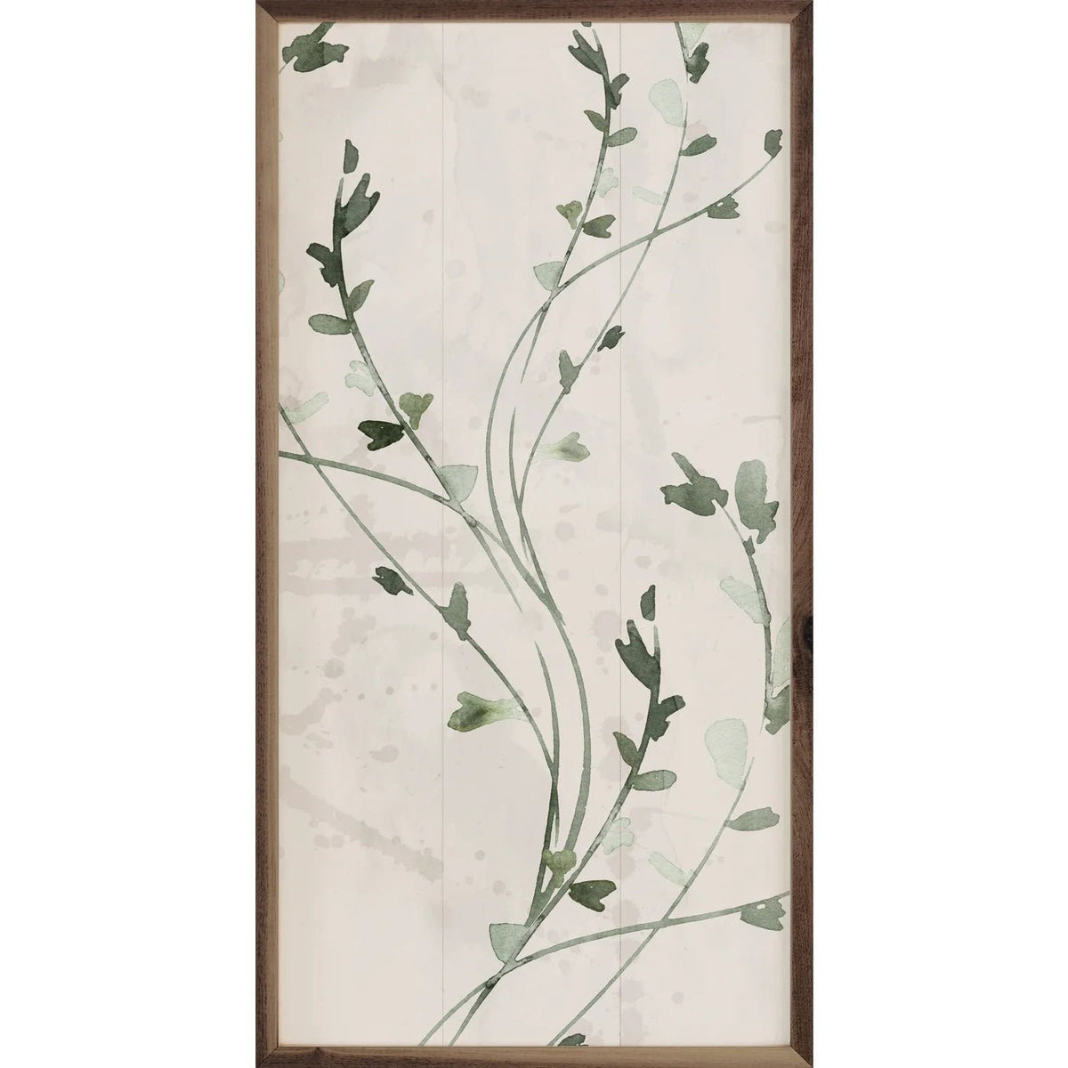 Botanical Panel 3 Thin Vines By Nina Blue Wood Framed Print - A Cottage in the City