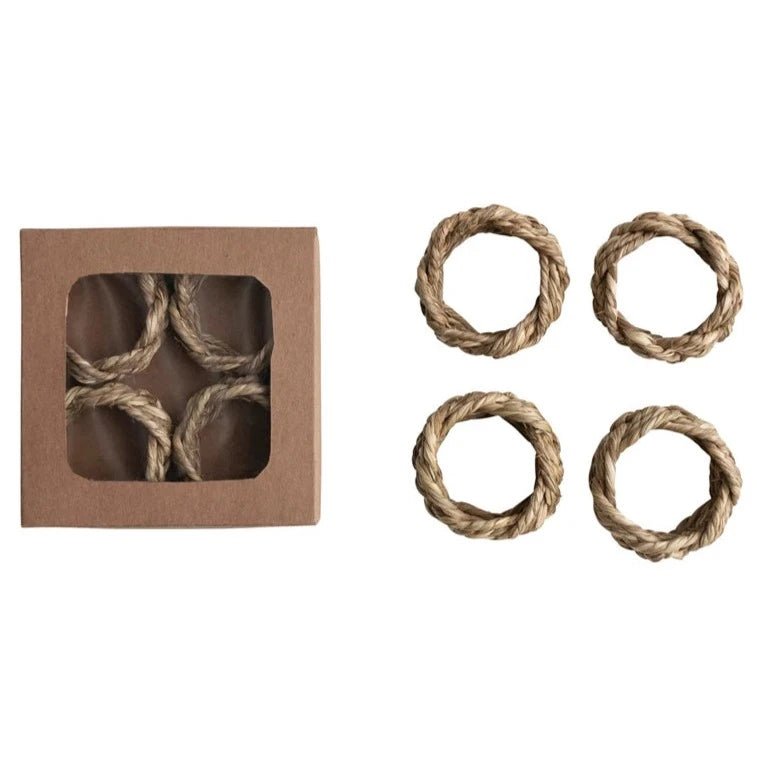 Braided Seagrass Napkin Ring Set - A Cottage in the City