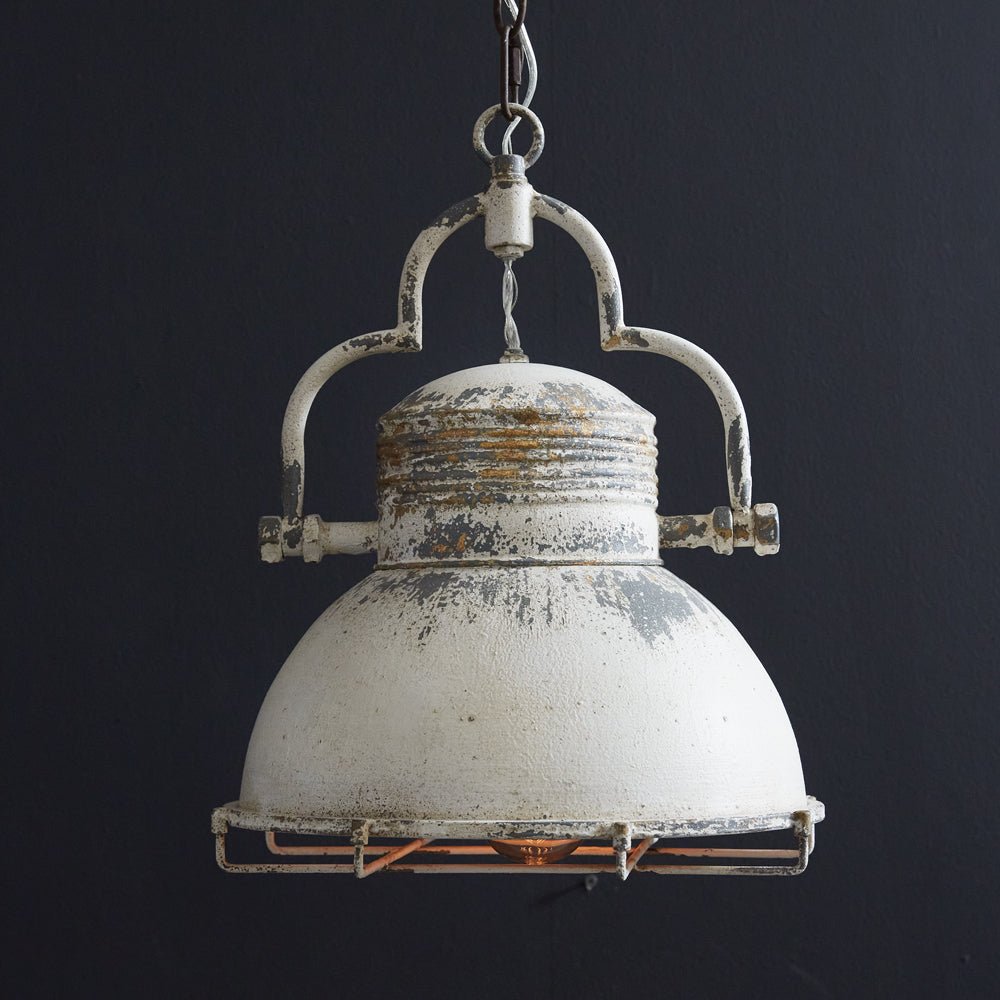 Caged White Barn Pendant Light - A Cottage in the City