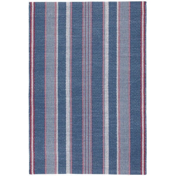 Camden Stripe Denim Handwoven Cotton Rug - A Cottage in the City