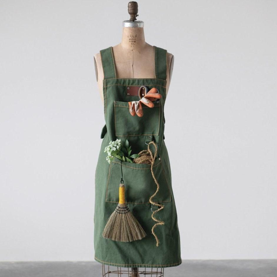 Canvas Green Garden Apron - A Cottage in the City