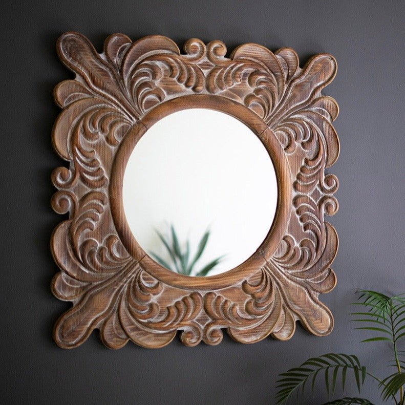 Carved Fleur De Lis Framed Mirror - A Cottage in the City