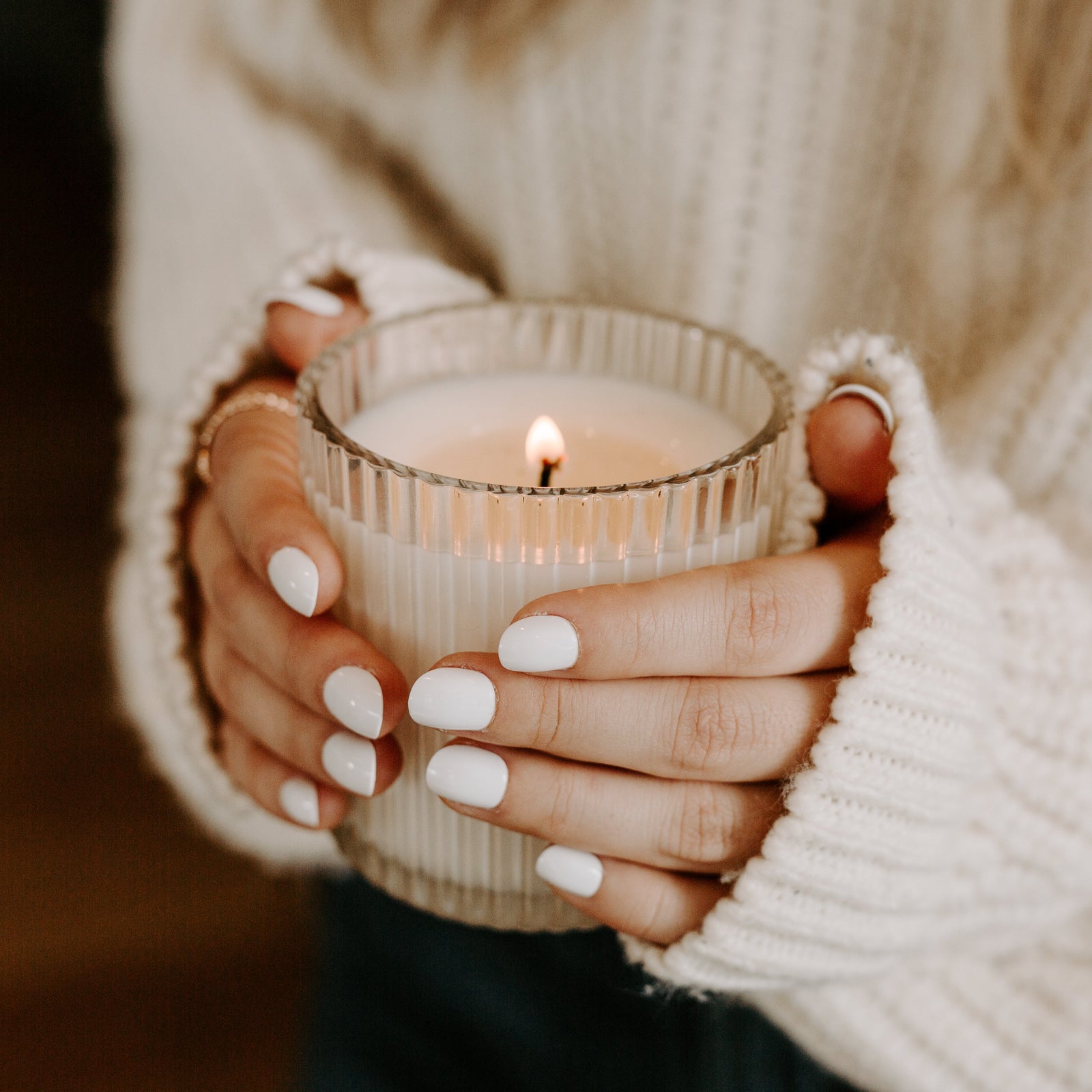 Cashmere and Vanilla Fluted Soy Candle - A Cottage in the City