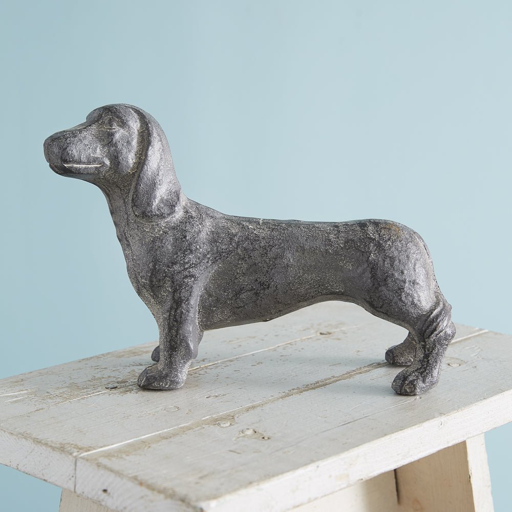 Cast Iron Dachshund Figurine - A Cottage in the City