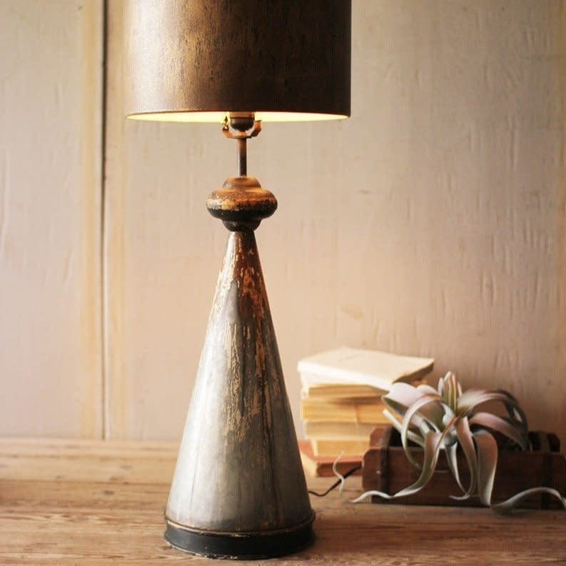 Rusty Metal Cone Lamp