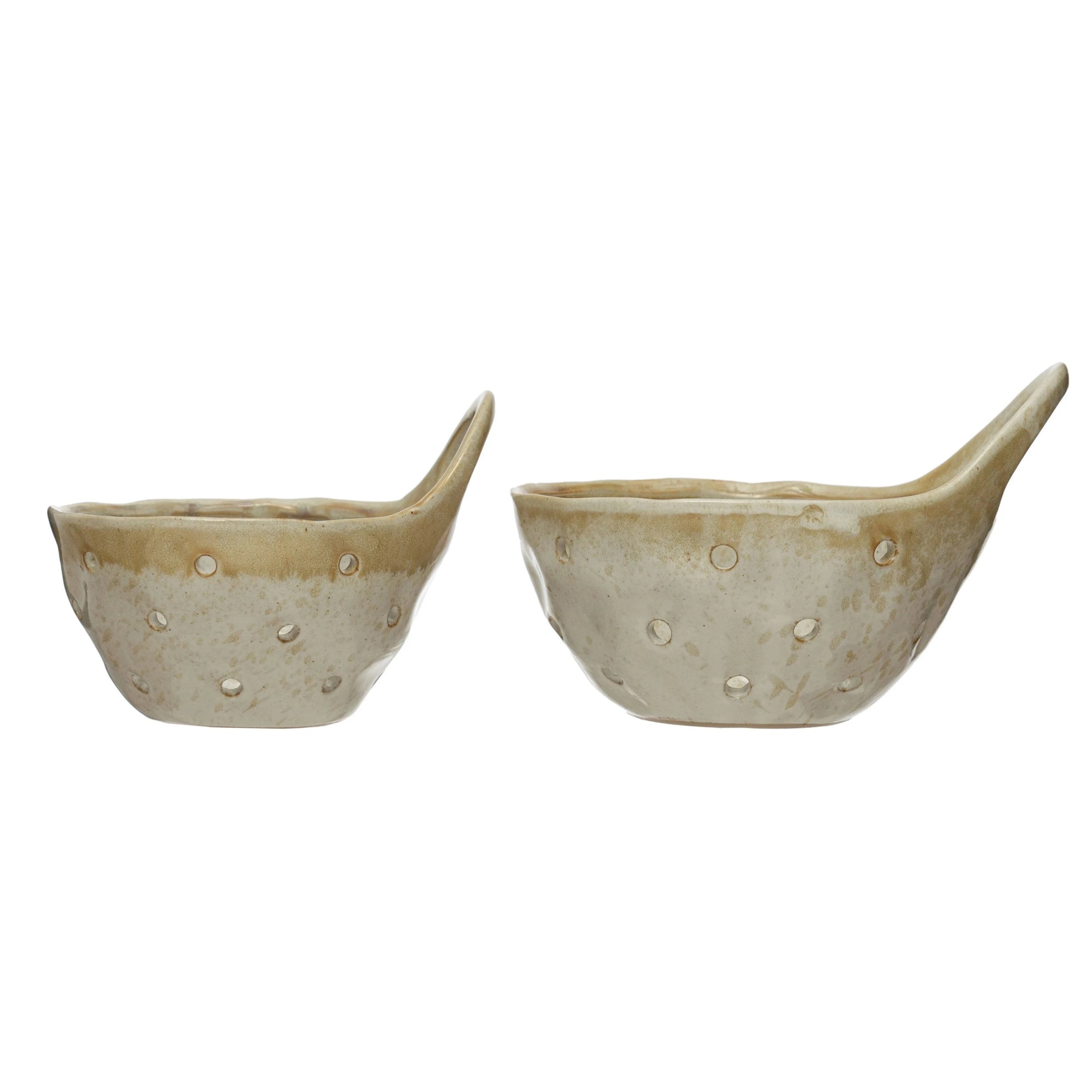 Stoneware Colanders With Handles