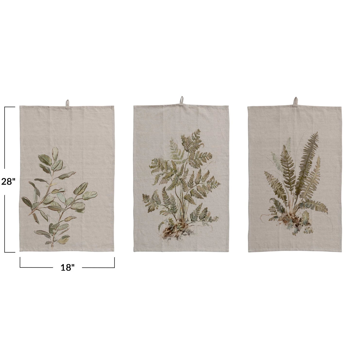 Linen Blend Botanical Tea Towel