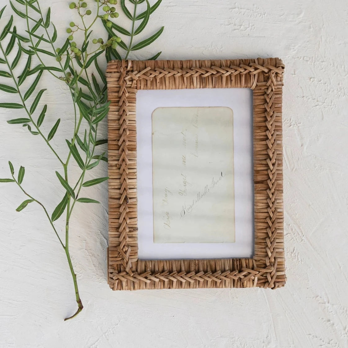 Hand Woven Rattan Photo Frame