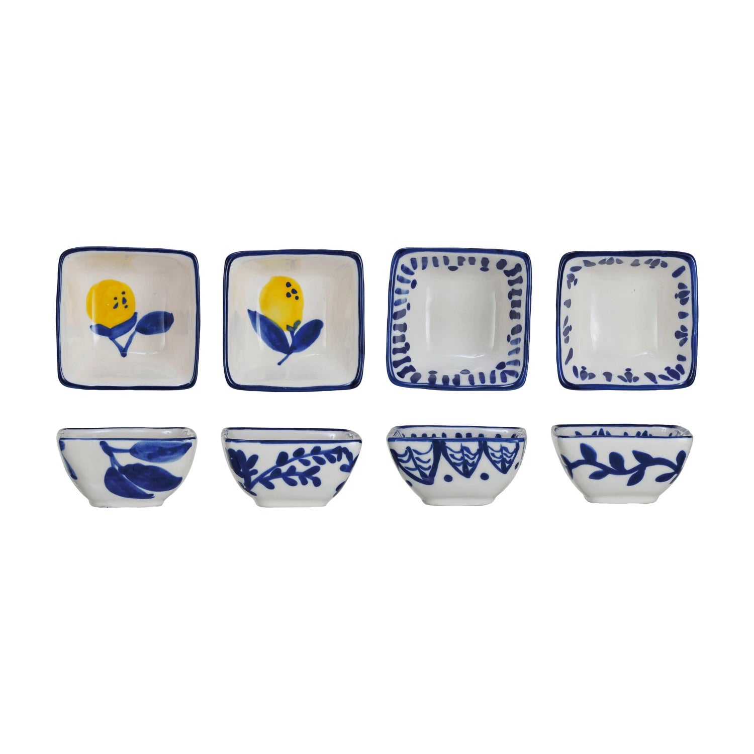 Hand Painted Lemons Stoneware Bowl Set