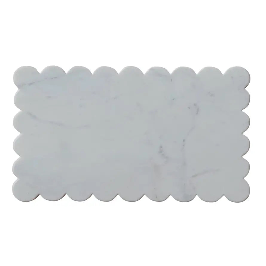 Marble Cheese Board With Scalloped Edge