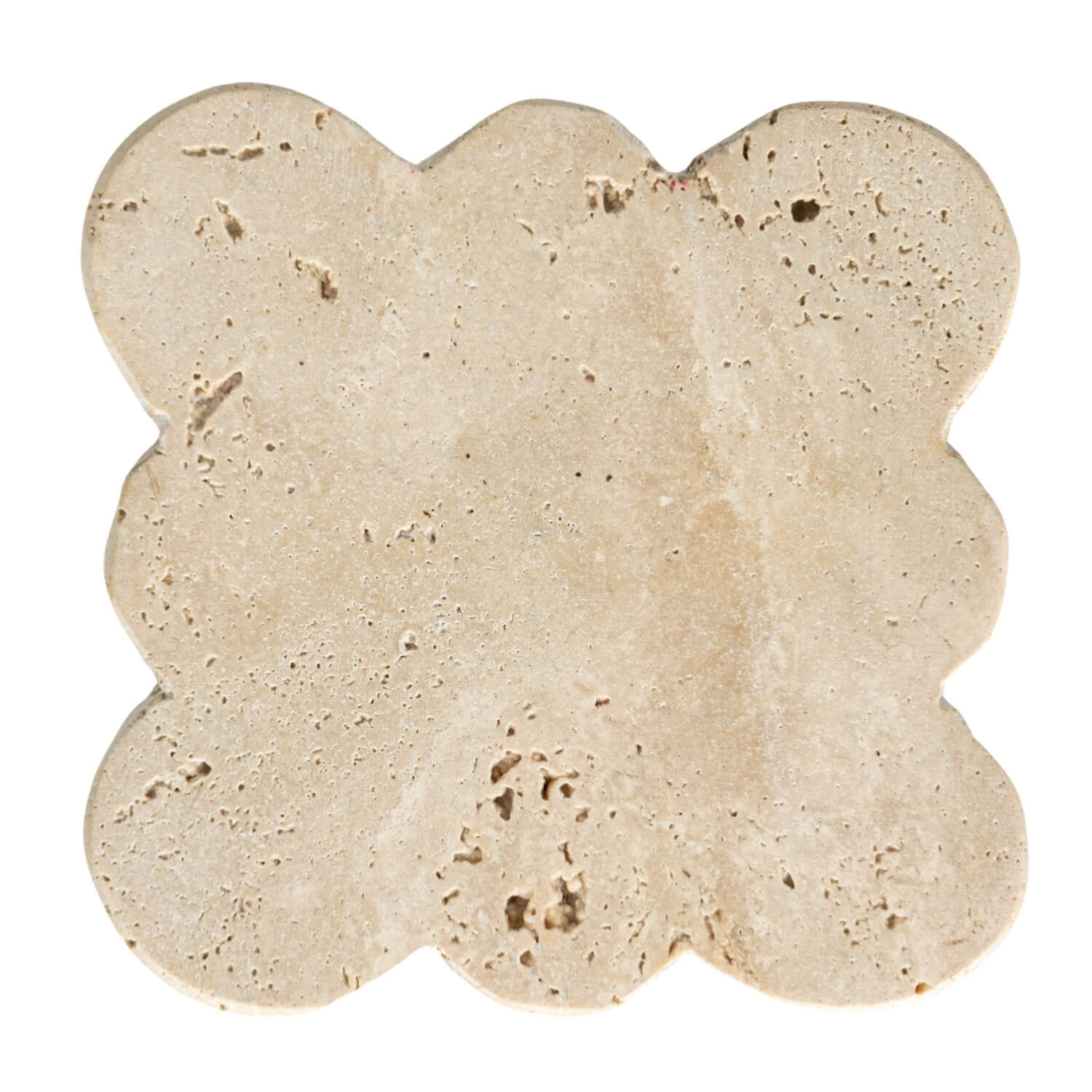 Travertine Scalloped Edge Coaster Set