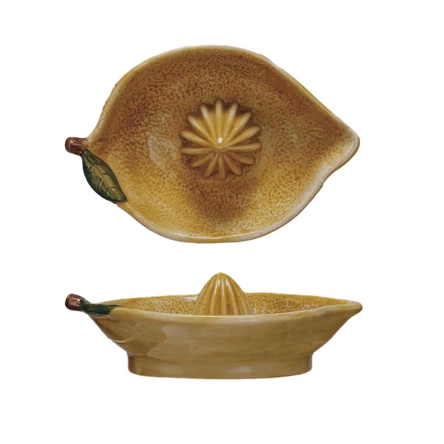 Hand Painted Stoneware Lemon Shaped Juicer