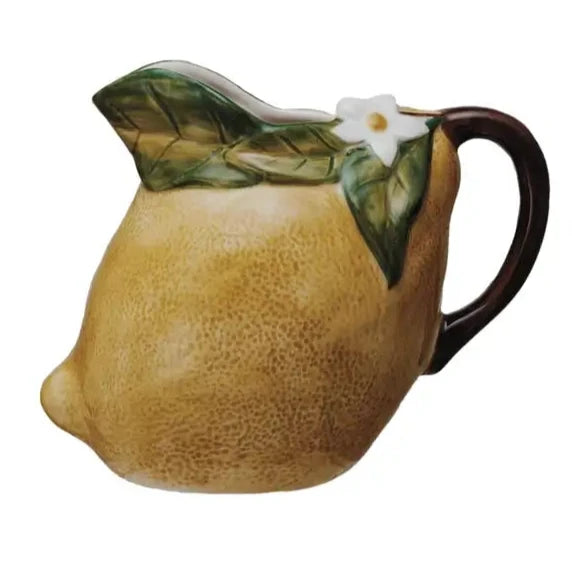 Hand Painted Lemon Shaped Pitcher